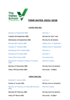 Term Dates 2025-2026